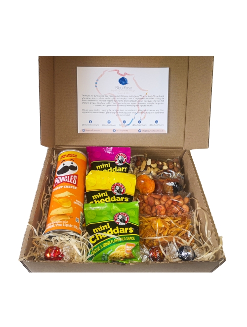 Treat your remote team, clients or friends with a snack box delivery filled with dried fruit and more. Snack box delivered to their door in Johannesburg