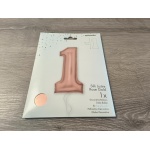 Rose Gold Number 1 Helium Balloon