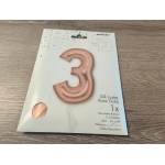 Rose Gold X-Large Number 3 Foil Balloon Roodepoort