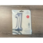 Silver X-large number 1 Helium Balloon